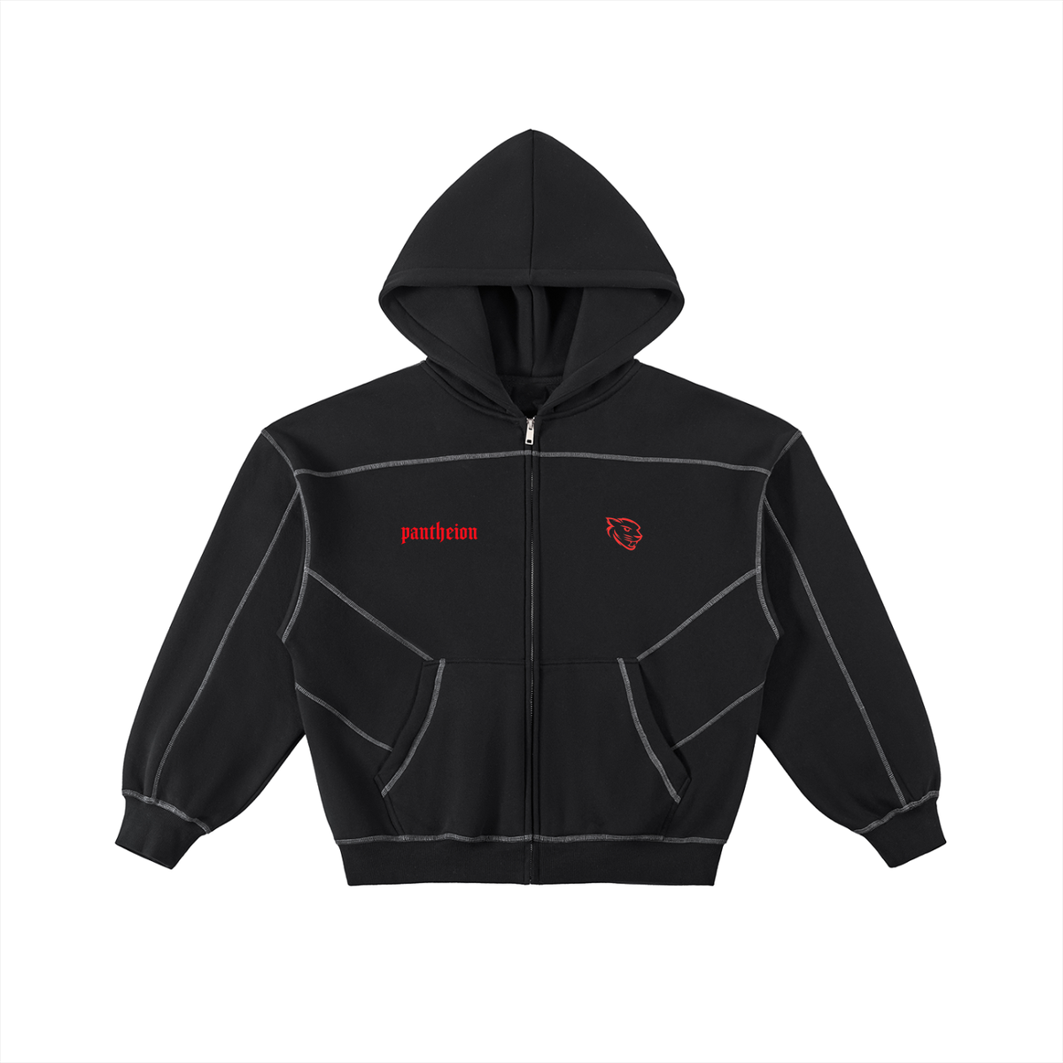 Pantheion BRN 2 ADAPT Stitched Boxy Fleece Zip Hoodie