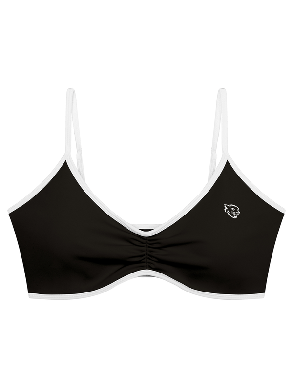 Women's Color Block Ruched V-Neck Sports Bra