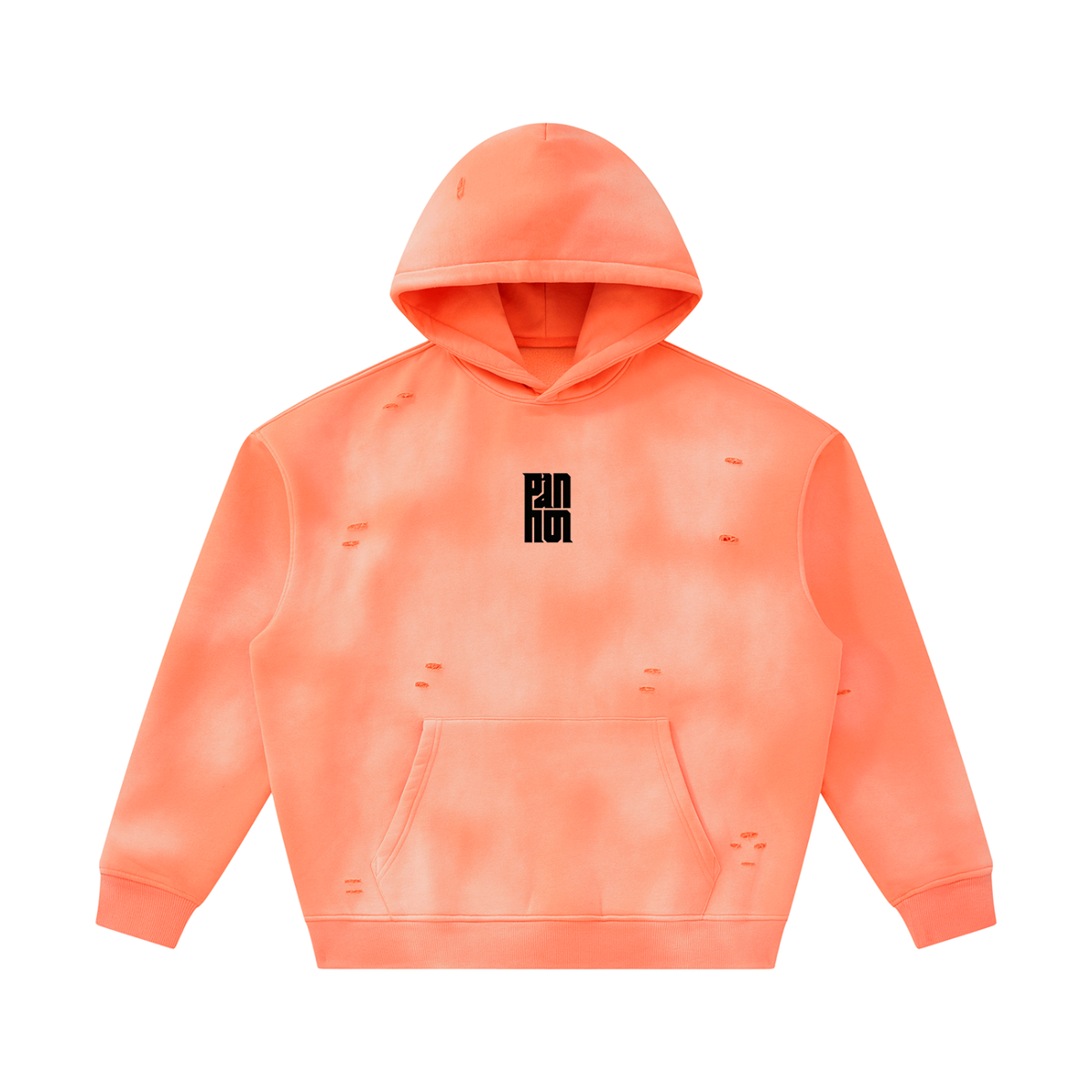 Unisex Sunfade Frayed Fleece Hoodie