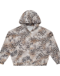 Unisex Vintage Wash Leopard Full Zip Hoodie
