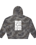 Unisex Vintage Wash Leopard Full Zip Hoodie