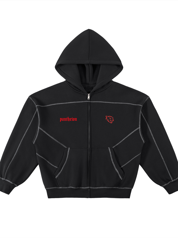 Pantheion BRN 2 ADAPT Stitched Boxy Fleece Zip Hoodie
