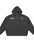 Conditioning Leopard Print Waffle Full Zip Hoodie