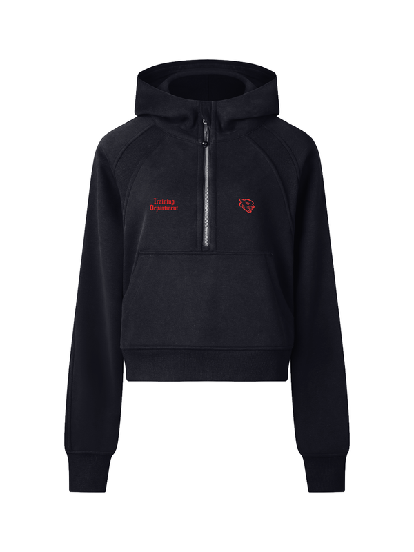 Essential Cropped Half-Zip Hoodie