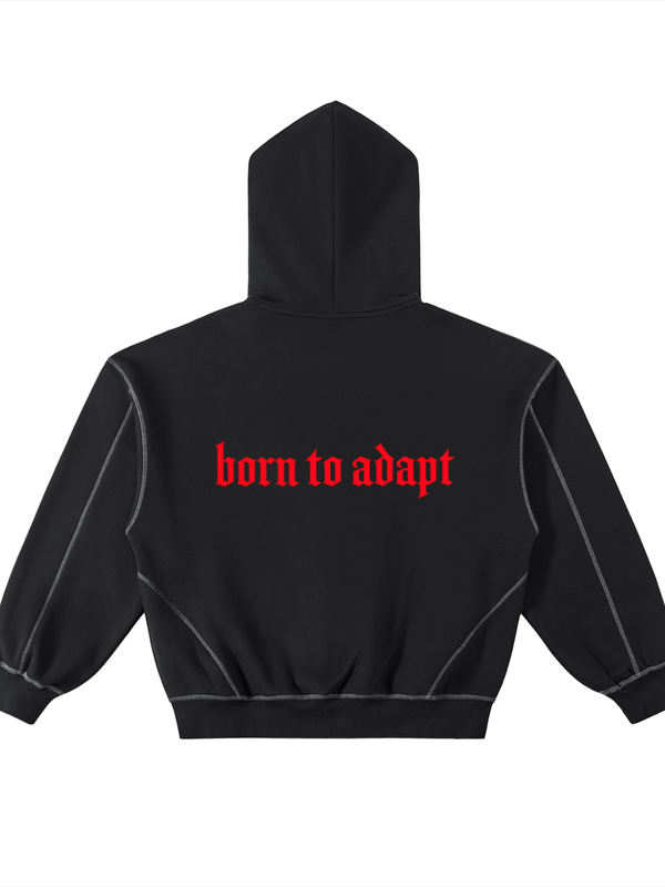 Pantheion BRN 2 ADAPT Stitched Boxy Fleece Zip Hoodie
