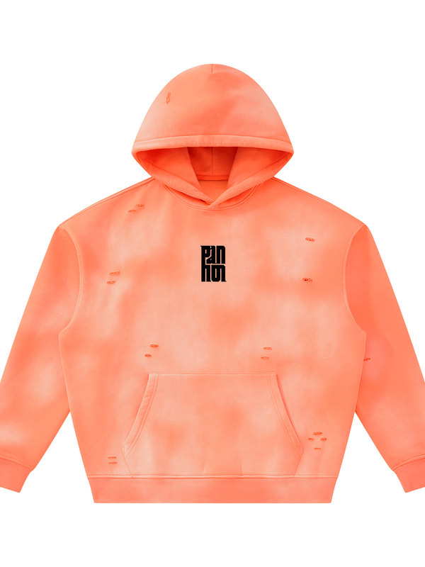 Unisex Sunfade Frayed Fleece Hoodie