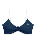 Women's Color Block Ruched V-Neck Sports Bra