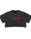 Pantheion Snow Washed Raw Edge Crop Top