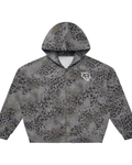 Unisex Vintage Wash Leopard Full Zip Hoodie