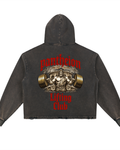 Pantheion Vintage Washed Frayed-Hem Hoodie
