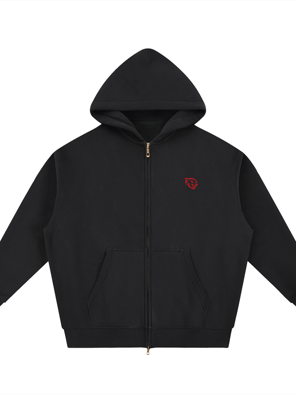 Pantheion Essential Zip-Up Oversized Fleece Boxy Hoodie