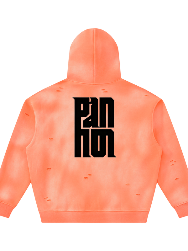 Unisex Sunfade Frayed Fleece Hoodie